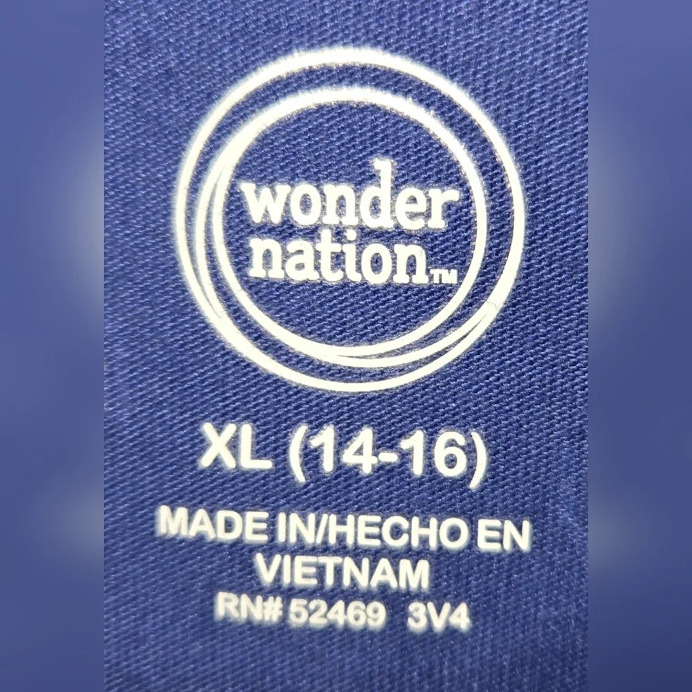 Wonder Nation Short Sleeve Blue Rainbows Pullover Dress Sz 14-16
